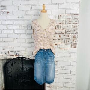Vintage 7 for all Mankind Cotton Denim Side Slits Mini Skirt Size 26